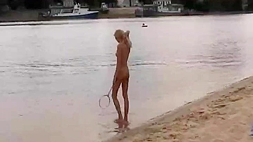 Nude Russian Beach Girls Playing Obscenely On The Sand Beach