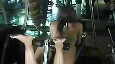 Hot Woman With Taut Butt In Tiny Bikini Flaunts In Gym Hall