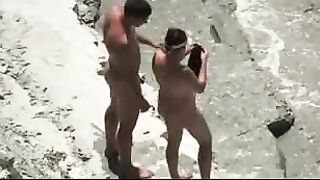 Naaktstrand Sex Video paar gevangen seks op Voyeur Cam