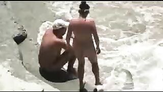 Naaktstrand Sex Video paar gevangen seks op Voyeur Cam