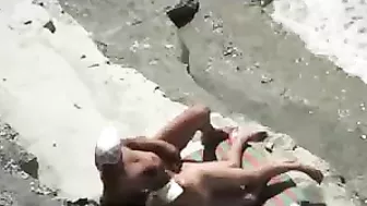 Naaktstrand Sex Video paar gevangen seks op Voyeur Cam