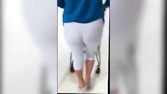 Sultry Milf In Tight White Leggings Teases Hidden Spy Cam In Storage