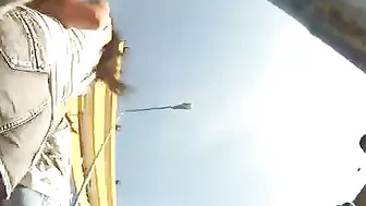 Babe Upskirt Video Hot Girl In Tight Jeans Shorts Ass