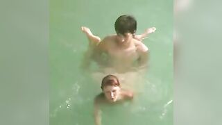 Secreto Sexo Voyeur Playa Pareja video filmado Follando en el agua