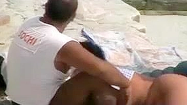 Hot Wife Filmed In Secret While Giving Blowjobs On The Beach