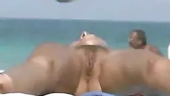 Voyeur Beach Movie Hot Wife Showing Boobs and Pussy at Beach