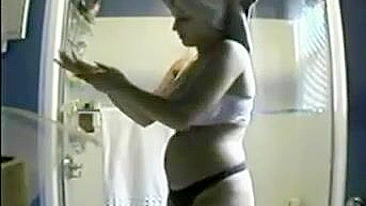 Sneaky! Busty Babe In The Shower On Hidden Camera Spied