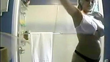 Sneaky! Busty Babe In The Shower On Hidden Camera Spied