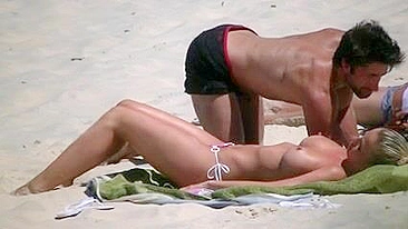 Beach Girl Topless In Bikini Petite Affixes Impressive With Big Boobs