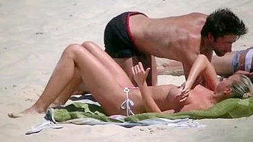 Beach Girl Topless In Bikini Petite Affixes Impressive With Big Boobs
