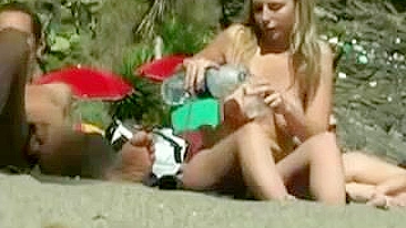 Nudists Sunbathe, Ai Enjoys Perfect Voyeur View At Mature Pussy Beach