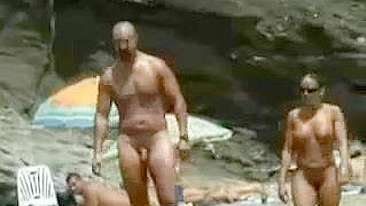 Nudists Sunbathe, Ai Enjoys Perfect Voyeur View At Mature Pussy Beach
