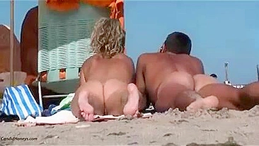 Surveilled Sunbathing Hot Beach Blonde Waxed Nude Flick