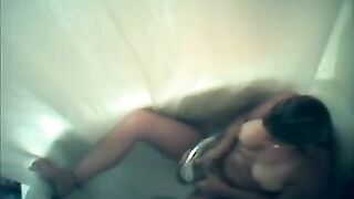 Wife Secretly Filmed in Bathroom Doing Shower Masturbation