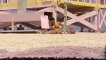 Hilarious Morbidly Obese Nude Woman Filmed By Perverted Peeper On Beach