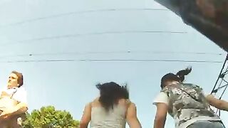 Best Upskirt Video Hot Girl in Tight Short Jeans Shows Ass