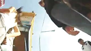 Best Upskirt Video Hot Girl in Tight Short Jeans Shows Ass