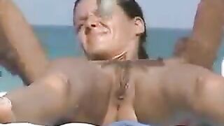 Voyeur Film Of Hot Woman Exposing Boobs And Vag On Beach