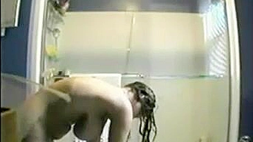 Scandalous! Secretly Filming A Busty Woman In The Shower, Naughty Editor!