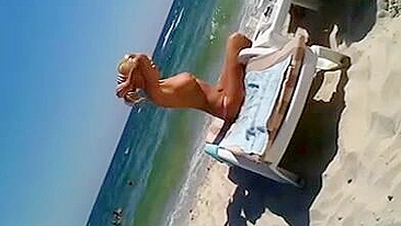 Topless Voyeur Beach Girl clip Impressionante Blonde Filmed