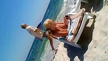 Topless Voyeur Beach Girl clip Impressionante Blonde Filmed