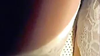 Sizzling Hot Lady In White Stockings Unveils Sexy Body Under Dress!