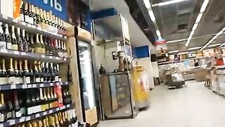 Dark-Haired Babe's Upskirt Video In Public Supermarket
