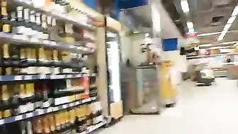 Dark-Haired Babe's Upskirt Video In Public Supermarket