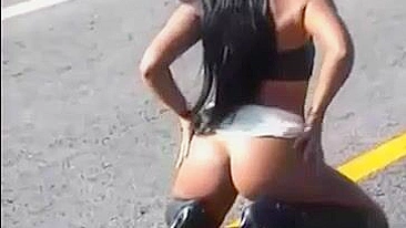 Sultry Amateur Girl's Steamy Road Flash Stuns!