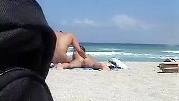 Scrumptious Hot Milf With Gargantuan Tits Gets Nude Ass Massaged At Beach