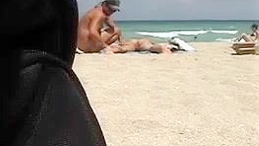 Scrumptious Hot Milf With Gargantuan Tits Gets Nude Ass Massaged At Beach