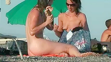 French Nudist Beach Video Hot Naked Girl Spied on Voyeur Cam