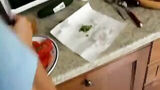 Hotwife Flashed, Undressed, And Fucked Doggystyle In The Kitchen