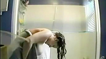 Naughty Naked Tetona Woman In Hidden Bathroom Spy Cam Shower!