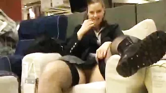 Sexy Amateur Ex Girlfriend Flashes Her Juicy Pussy In A Public Place