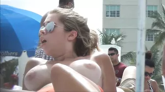 Voyeur Beach Video Girl with Awesome Big Tits Doing Topless