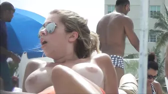 Voyeur Beach Video Girl with Awesome Big Tits Doing Topless