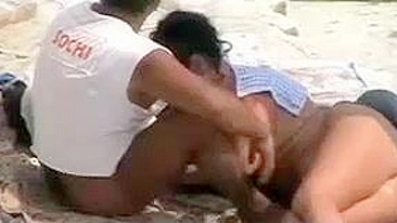 Wife Caught On Camera By Voyeur, Daring Topless On The Beach