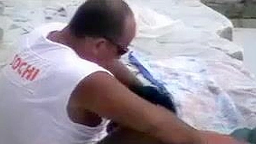 Wife Caught On Camera By Voyeur, Daring Topless On The Beach