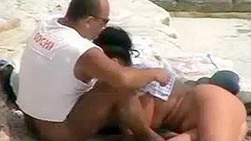 Wife Caught On Camera By Voyeur, Daring Topless On The Beach