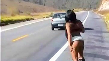 Hot Girl Flashing Sexy Body On The Public Road Video