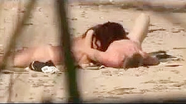 Secretly Filmed Scorching Hot Amateur Couple's Beach Sexcapades