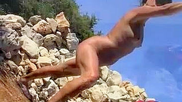 Nudists Beach in Croatia Sexy Wife Doing Nude Sunbathing