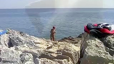 Nudists Beach in Croatia Sexy Wife Doing Nude Sunbathing