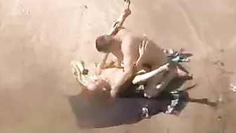 Voyeur Spying Camera Caught Redhead Girl Fucking on Beach