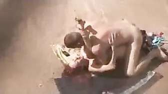 Voyeur Spying Camera Caught Redhead Girl Fucking on Beach