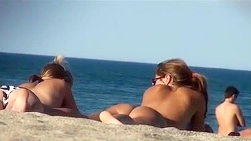 Uncover Secretly At Beach With Stunning Tall Tatas, Nude And Top