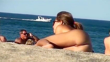 Uncover Secretly At Beach With Stunning Tall Tatas, Nude And Top