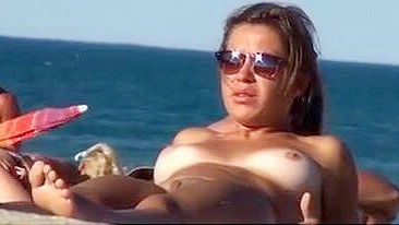 Uncover Secretly At Beach With Stunning Tall Tatas, Nude And Top