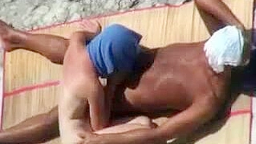 Scandalous Naked Couple Fucking On Public Beach